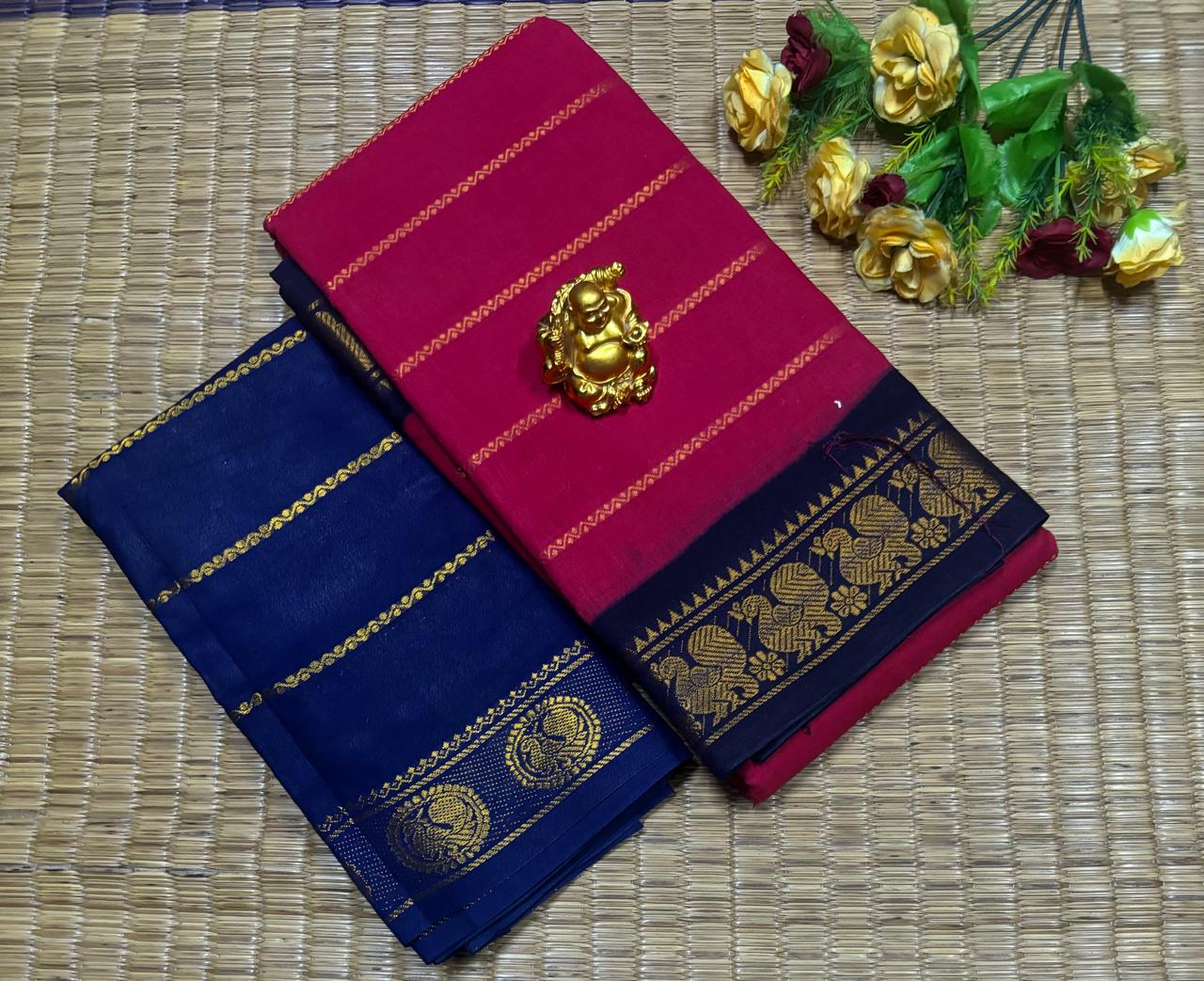 Speciality: Rich hand-dyed patterns and vibrant colors, representing the timeless heritage of Madurai