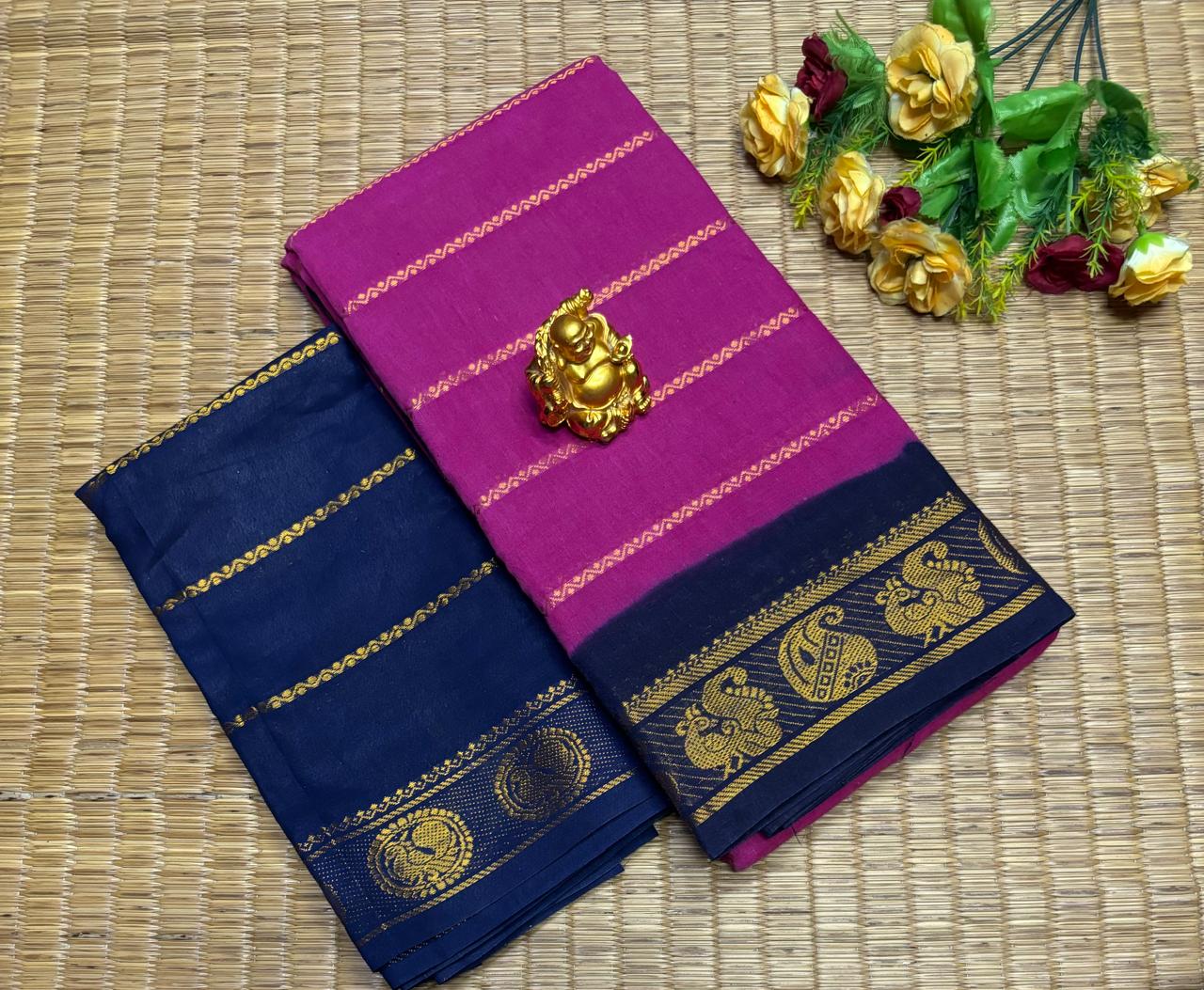Speciality: Rich hand-dyed patterns and vibrant colors, representing the timeless heritage of Madurai