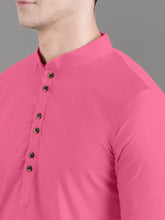 Load image into Gallery viewer, Elegant Cotton Blend Kurta and Pyjama Set for Men Pink