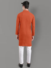 Load image into Gallery viewer, Elegant Cotton Blend Kurta and Pyjama Set for Men Orange