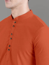 Load image into Gallery viewer, Elegant Cotton Blend Kurta and Pyjama Set for Men Orange