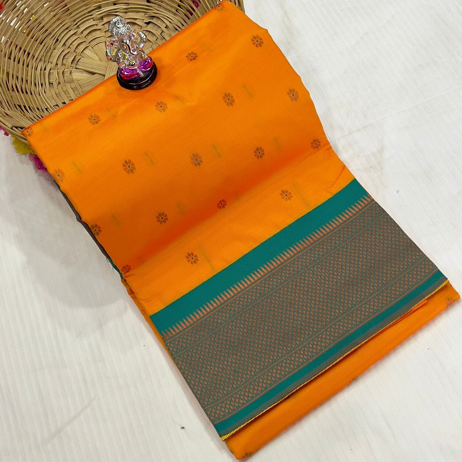 Devika Kadiyal Paithani Saree in Soft Tana Silk with a contrast blouse piece