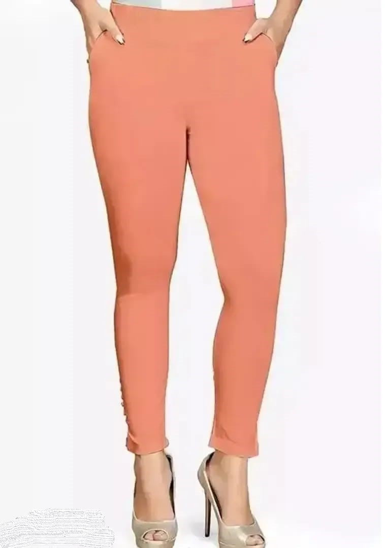 These Fabulous Pink Cotton Solid Leggings For Women are made of high-quality cotton for maximum comfort and durability. The solid cotton leggings design is perfect for any occasion, and the soft fabric ensures a comfortable fit all day long. Upgrade your wardrobe with these versatile leggings that are sure to become a staple in your closet.