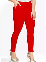 Load image into Gallery viewer, Fabulous  Cotton Solid Leggings For Women Red