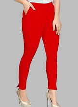 Load image into Gallery viewer, Fabulous  Cotton Solid Leggings For Women Red