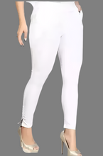 Load image into Gallery viewer, Fabulous  Cotton Solid Leggings For Women White