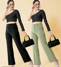 Load image into Gallery viewer, Women Regular Fit Cotton Blend Trousers, Pack of 2 Pant