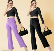 Load image into Gallery viewer, Women Regular Fit Cotton Blend Trousers, Pack of 2 Pant