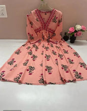 Load image into Gallery viewer, Gobya Trendy New Stylish Rayon Beautifull Printed Anarkali Gown