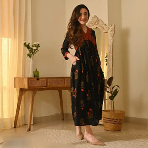 Gobya Trendy New Stylish Rayon Beautifull Printed Anarkali Gown