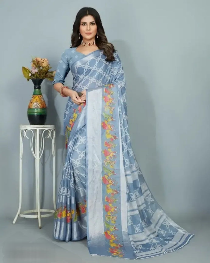 Classic Chiffon Sarees with Blouse Piece For Women