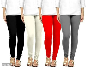 Stylish Fancy Designer Viscose Lycra Solid Leggings For Women Pack Of 4