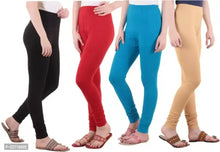 Load image into Gallery viewer, Stylish Fancy Designer Viscose Lycra Solid Leggings For Women Pack Of 4