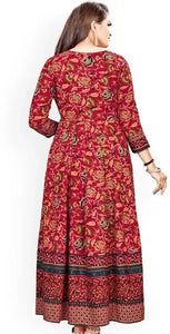 Rayon Printed ethenic long gown for women