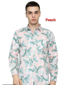 Tropical Printed Frekman Cotton Shirt for Men Outing, Vacation, Dating