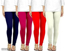 Load image into Gallery viewer, Stylish Fancy Designer Viscose Lycra Solid Leggings For Women Pack Of 4