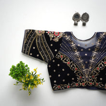 Load image into Gallery viewer, Trendy Golden Embrodered Blouse with Sequence touch up all over Blouse