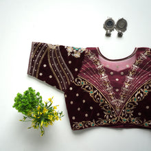 Load image into Gallery viewer, Trendy Golden Embrodered Blouse with Sequence touch up all over Blouse