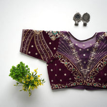 Load image into Gallery viewer, Trendy Golden Embrodered Blouse with Sequence touch up all over Blouse