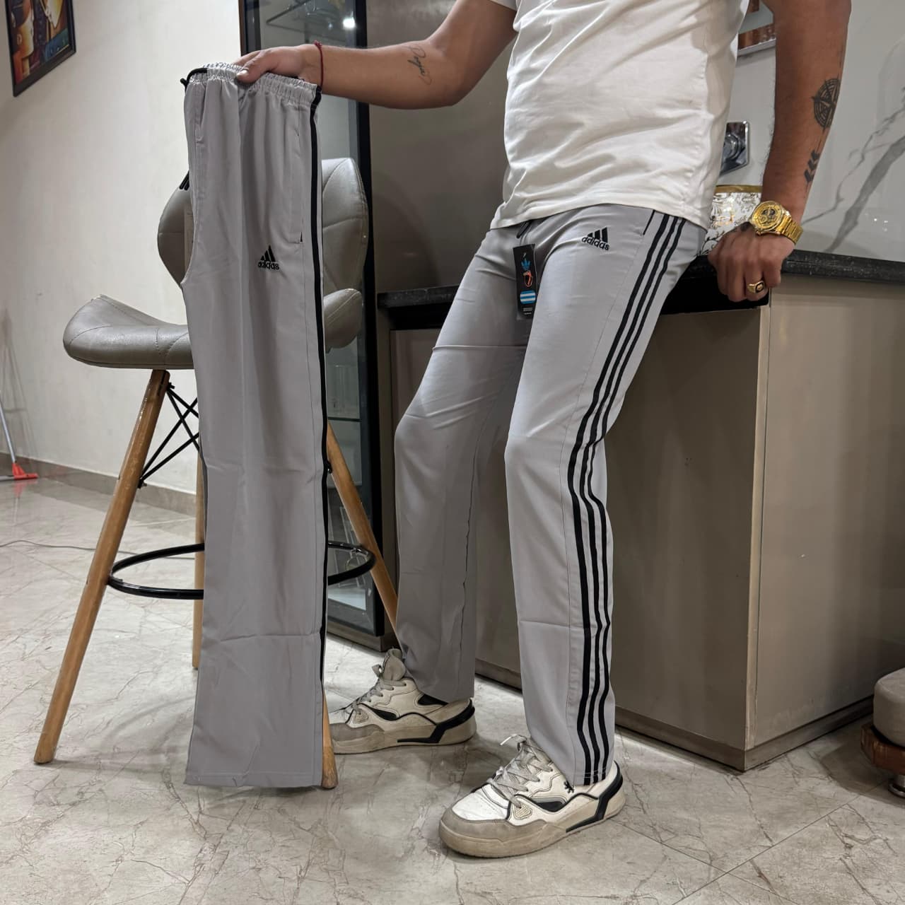 Stay stylish &amp; comfortable with Adidas NS Lycra Track Pants – stretch, zip &amp; go