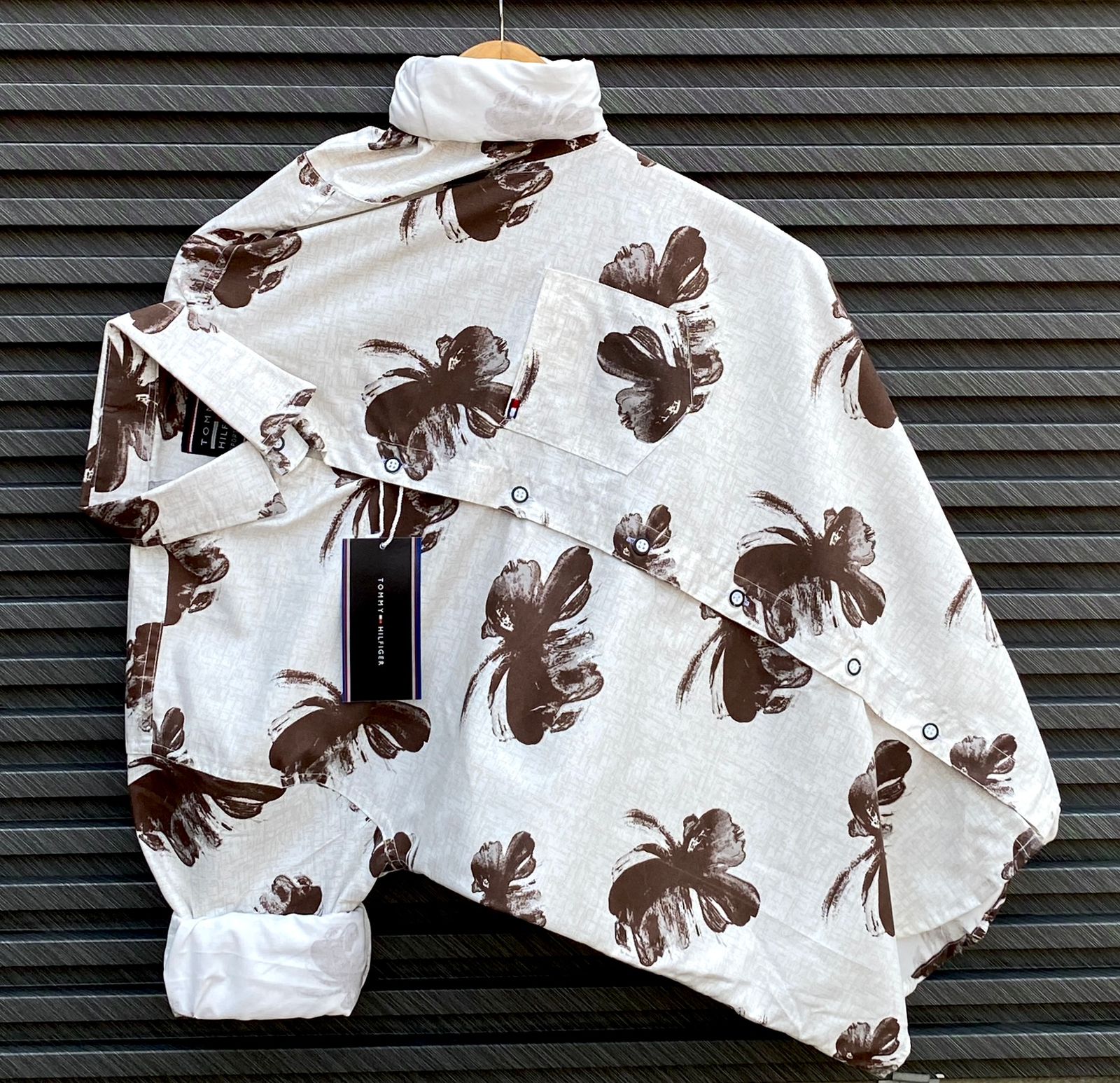 Elevate your festive look with this latest design printed shirt from Tommy Hilfiger