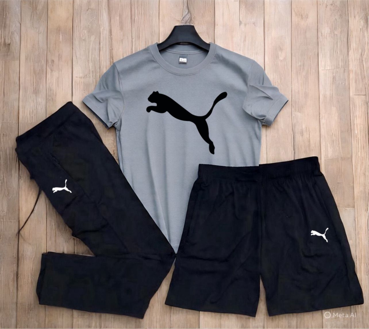 Upgrade your wardrobe with this stylish Puma 3-Pcs Set, featuring a premium Dryfit Lycra 190 GSM fabric designed for ultimate comfort, flexibility, and durability. This activewear combo includes a T-shirt, Lower, and Shorts, making it the perfect choice for gym workouts, sports, running, training, or casual wear.