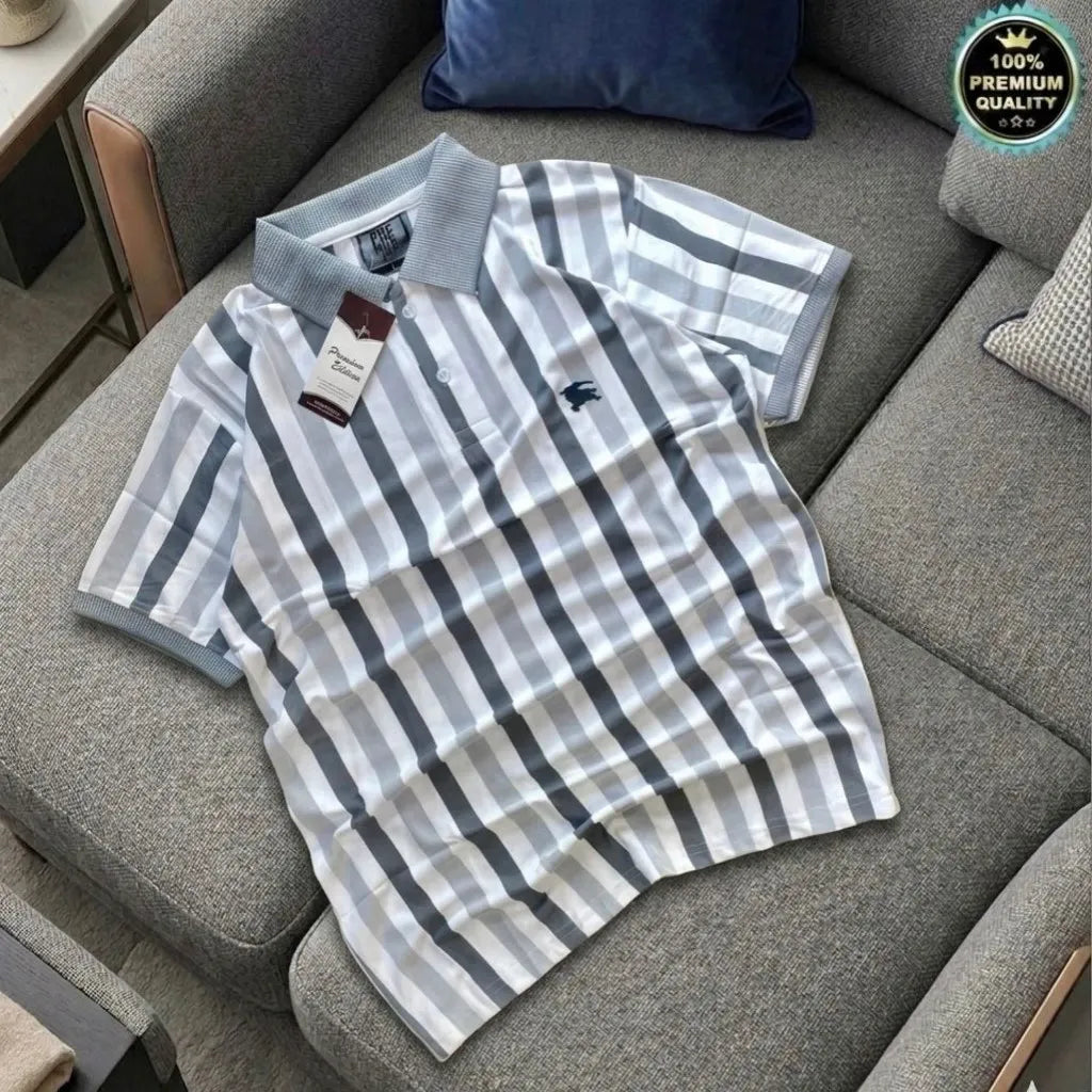 Pair it with jeans or joggers for a smart casual look or layer under a jacket for a premium outfit.&nbsp;Shop premium Burberry style T-shirt for men made with stretchable SAPP Malai fabric. Perfect fit, high quality &amp; available in Navy, Black &amp; White. Order now!