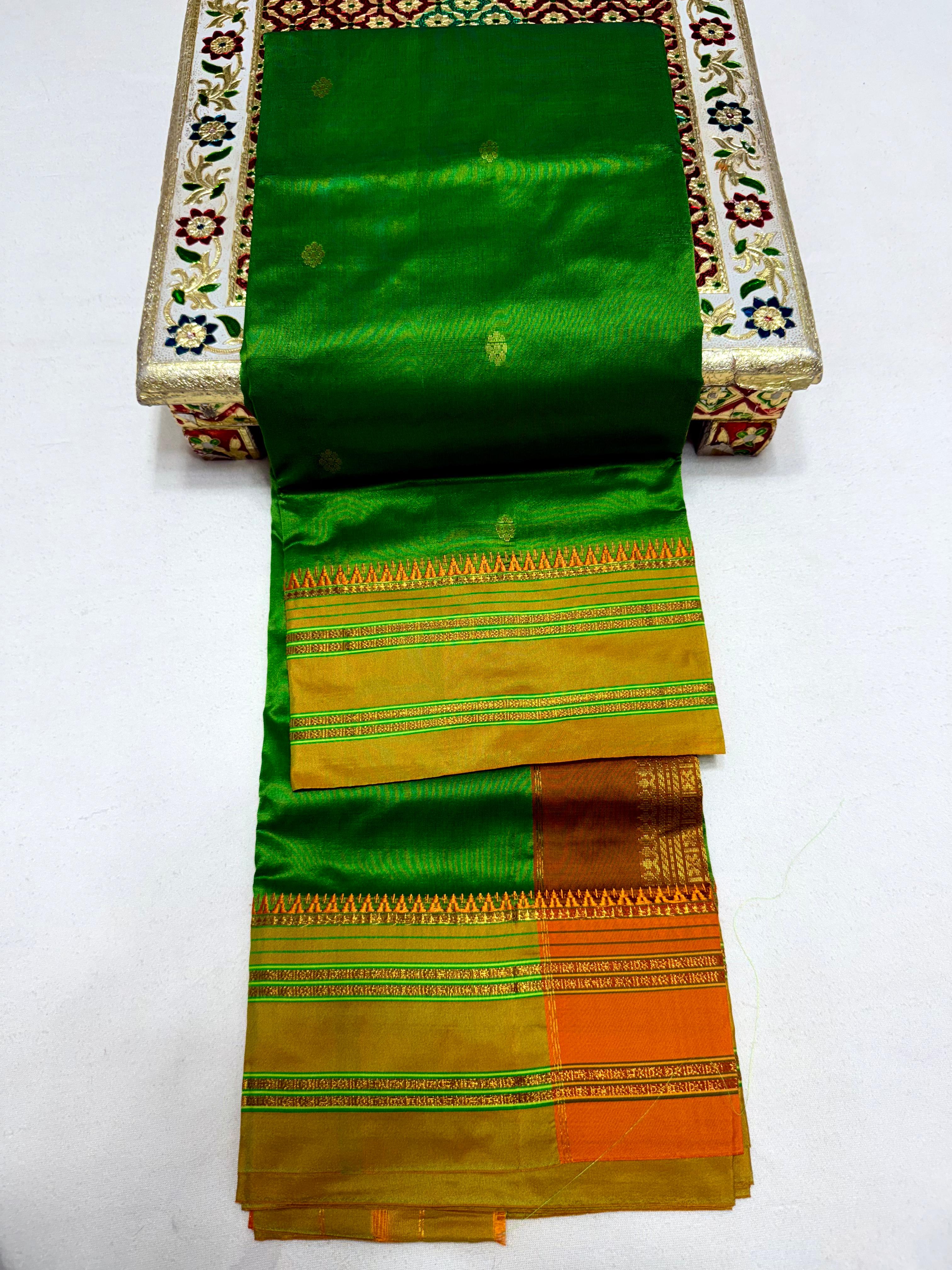 Women's Pure Narayanpeth Silk Paithani Sarees All Over Buttis 4*4 Rich Pallu with Running Blouse shoulder Buttis in New Colours.