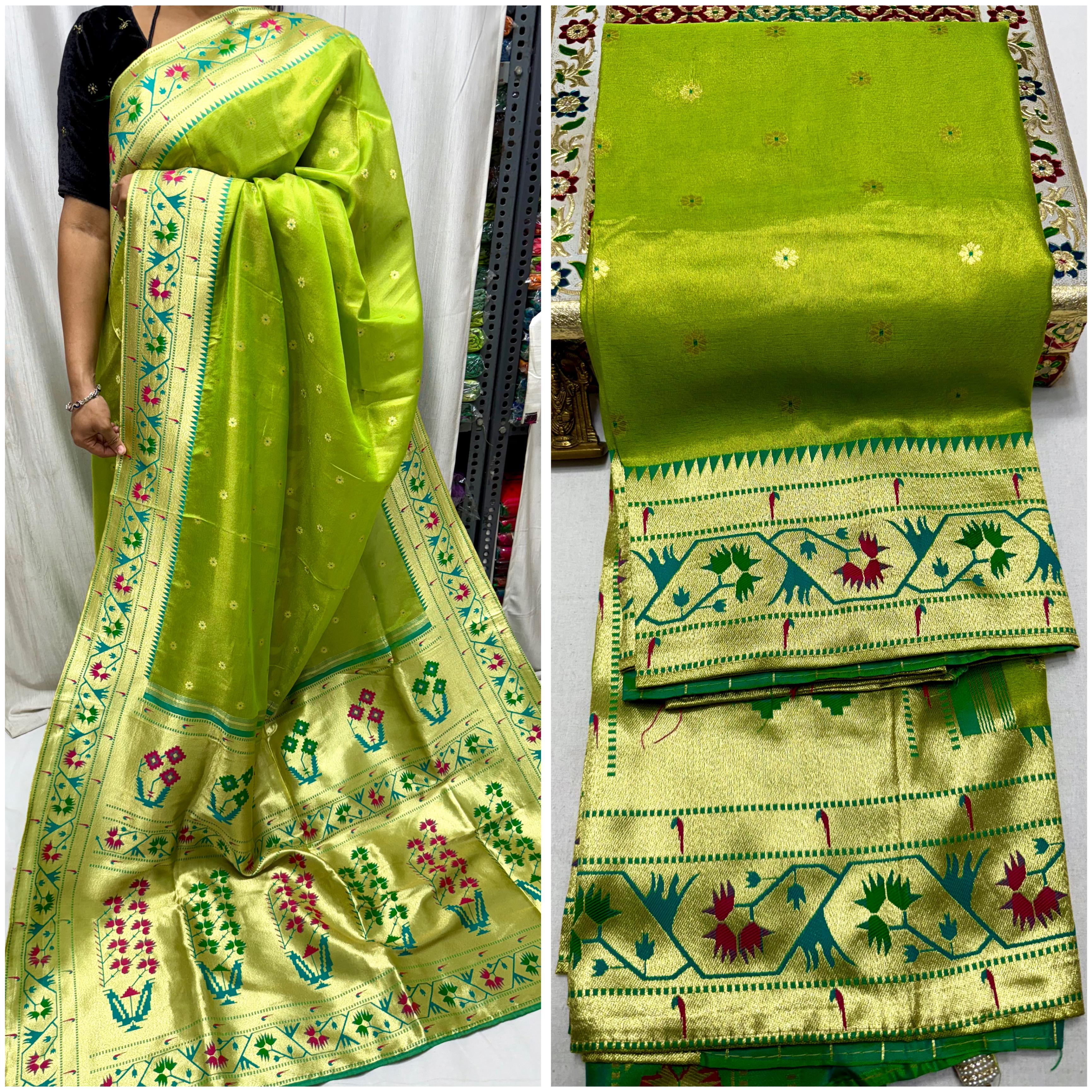 Experience the timeless charm of Paithani with a modern touch — perfect for festive and traditional occasions.