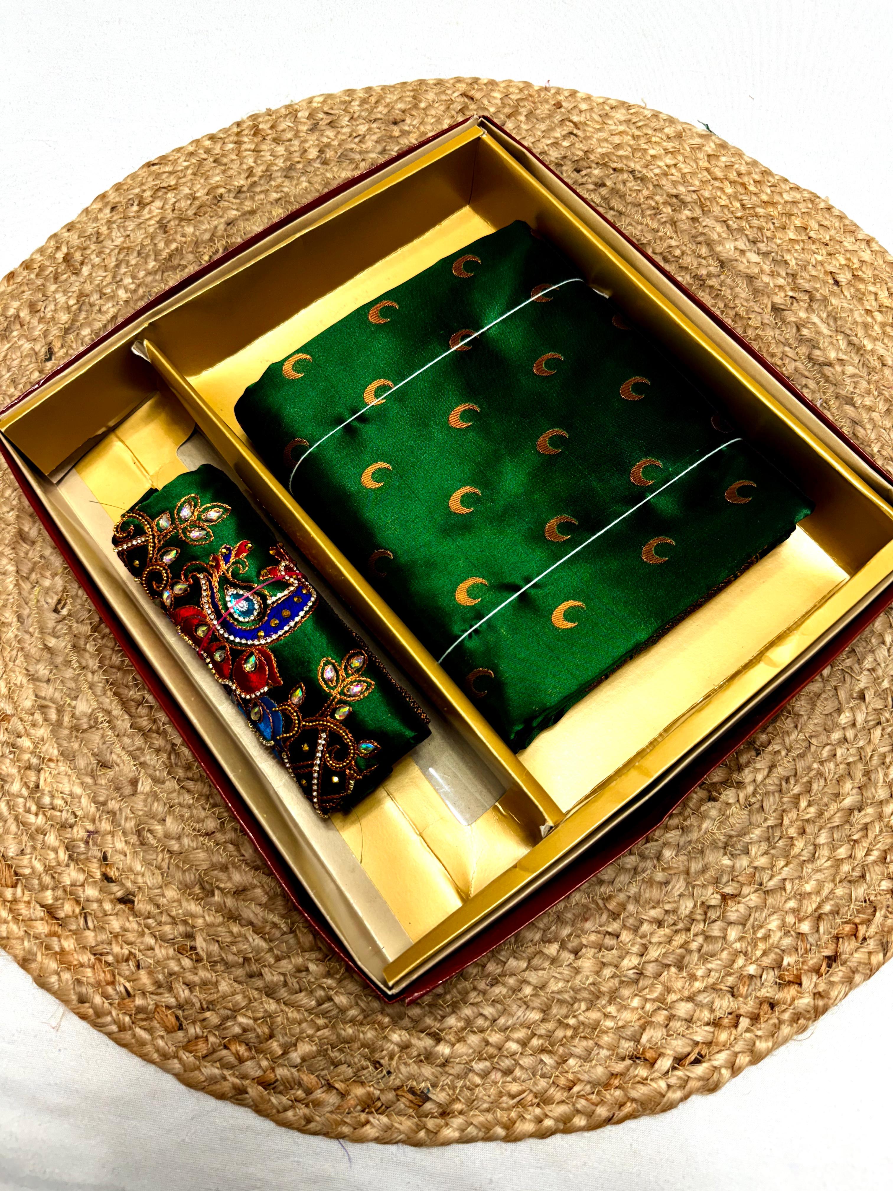 Handmade Chandrakala Kalanjali Paithani Saree All Over Butti Rich Peacock Pallu with Ariwork Blouse for Women