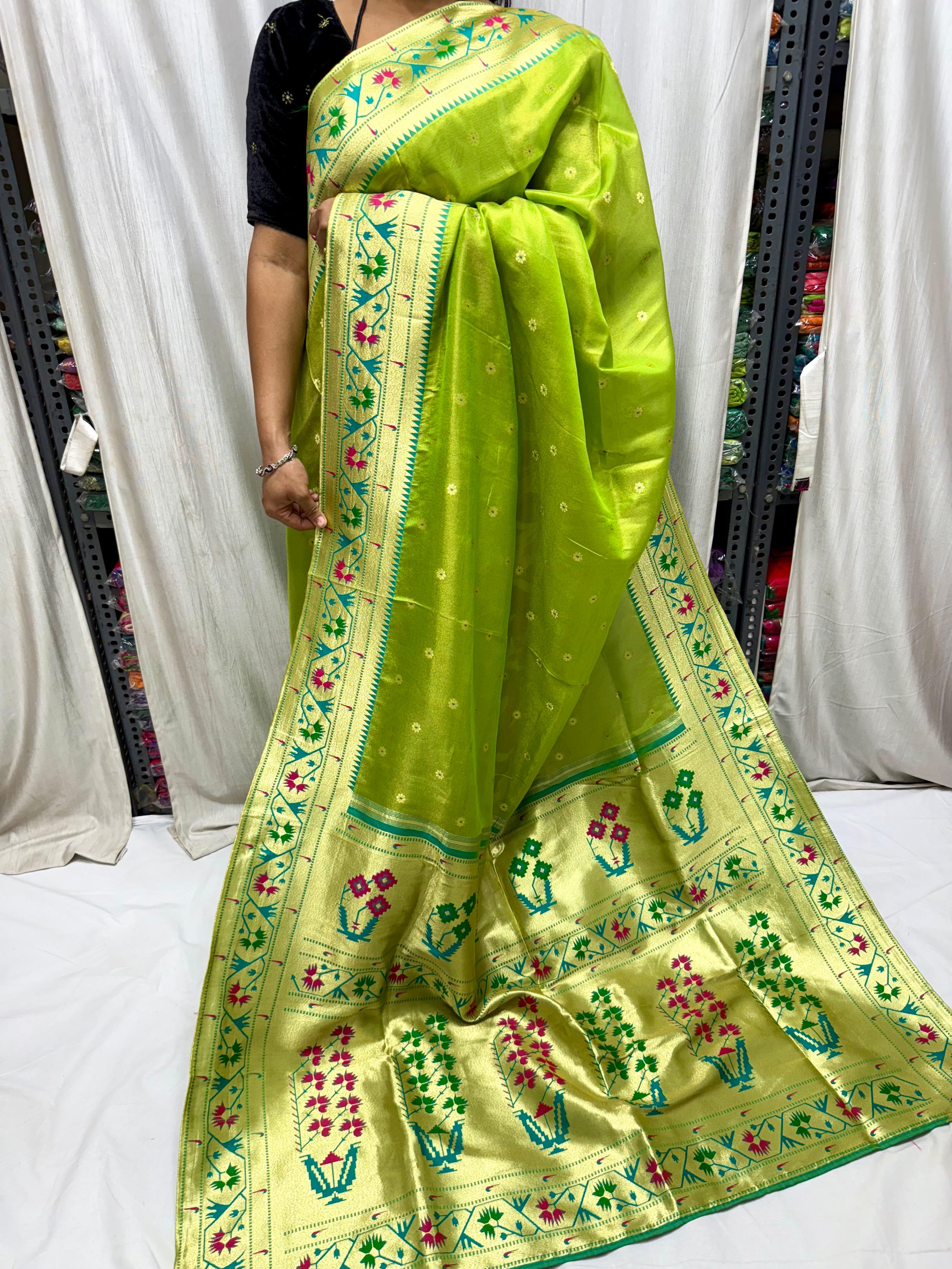 Experience the timeless charm of Paithani with a modern touch — perfect for festive and traditional occasions.