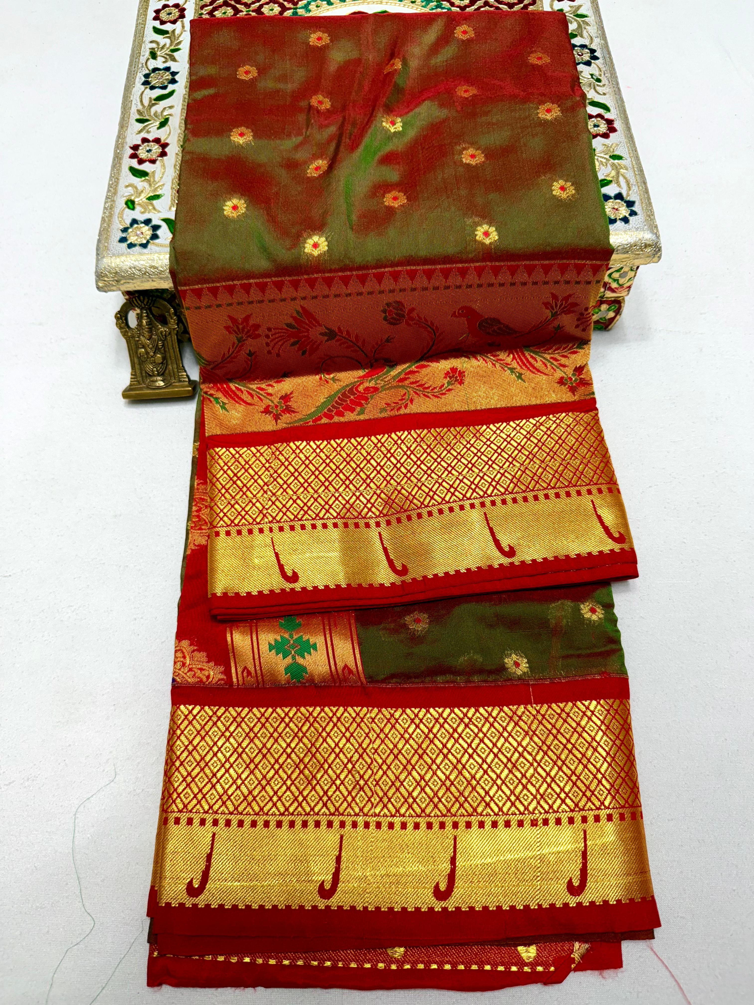 Brand New Launch – Premium Pure Silk Jacquard Border Brocade Paithani Saree