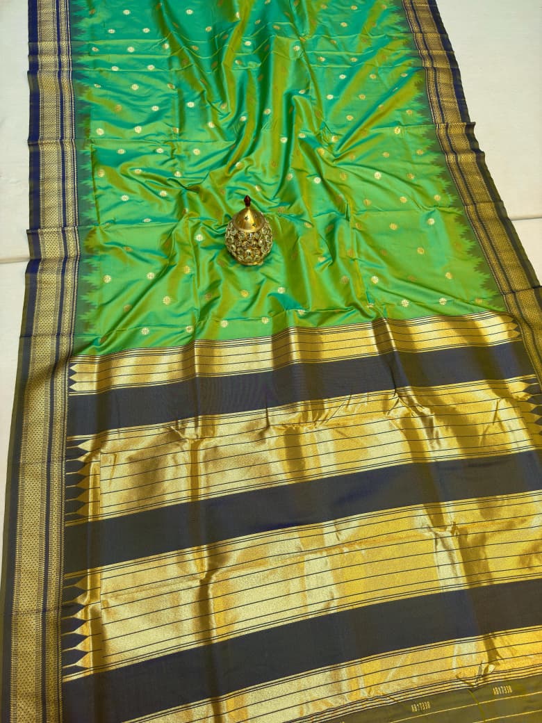 Traditional Pure Silk Erkal Paithani Saree Online-Shop premium Traditional Erkal Paithani Saree in pure silk with intricate buttis, rich Erkal pallu & contrast blouse. Perfect for weddings & festive wear.