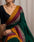 Narayanpeth Drapes Rani Border Mercerised Cotton Saree with Stripe and Running Blouse