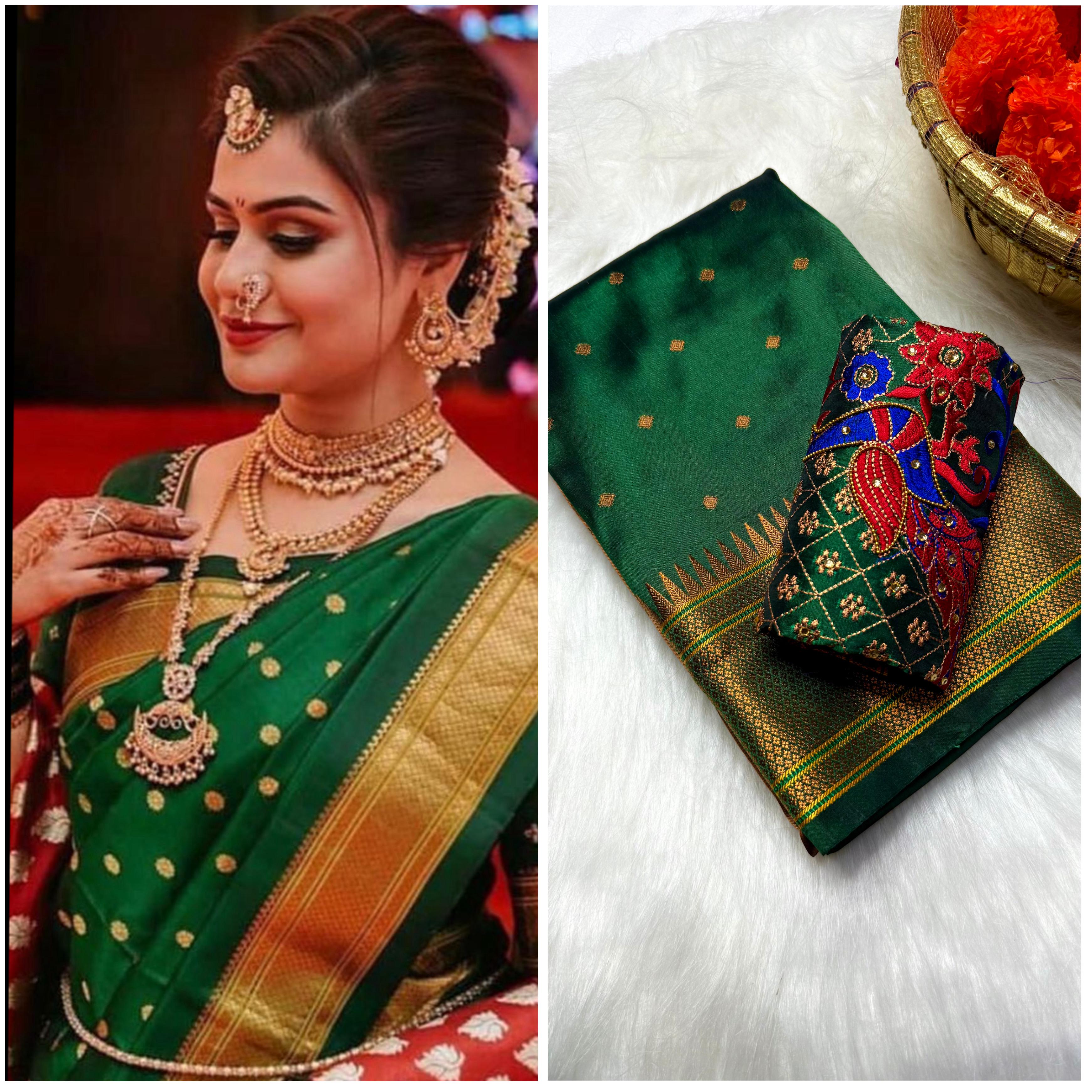 Why You’ll Love It:
This Paithani stands out for its luxurious silk feel, vibrant colors, and intricate artistry—making it an ideal choice for weddings, festive occasions, and traditional celebrations.