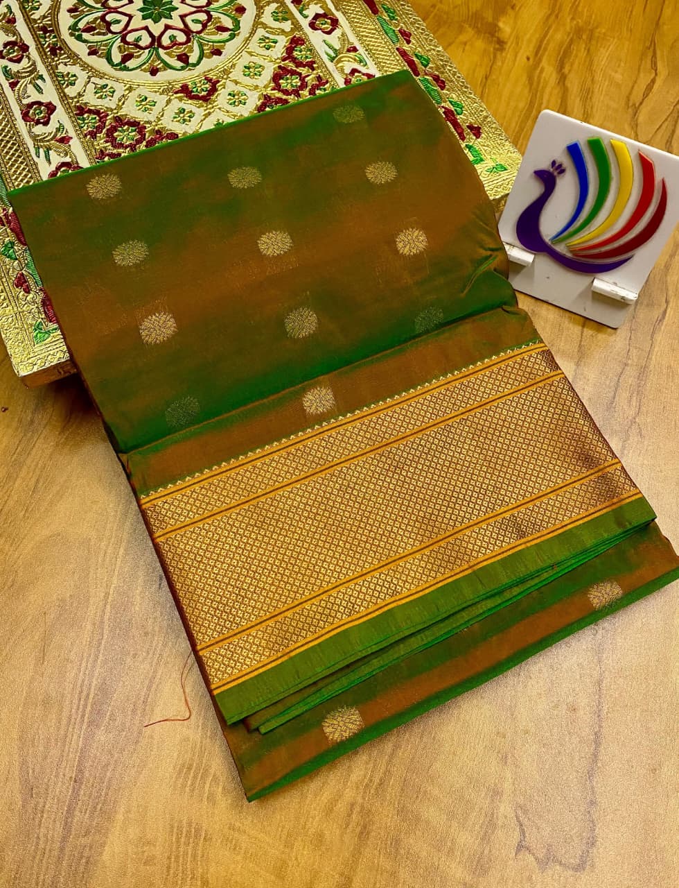 Whether it’s a wedding, festival, or cherished celebration, this saree promises to make you the center of admiration — a modern Maharani wrapped in history’s finest threads.