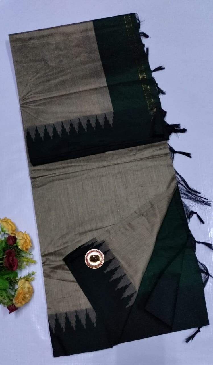 Premium Maheshwari Silk Cotton Sarees Both Side Sleek Border contrast Pallu and Blouse