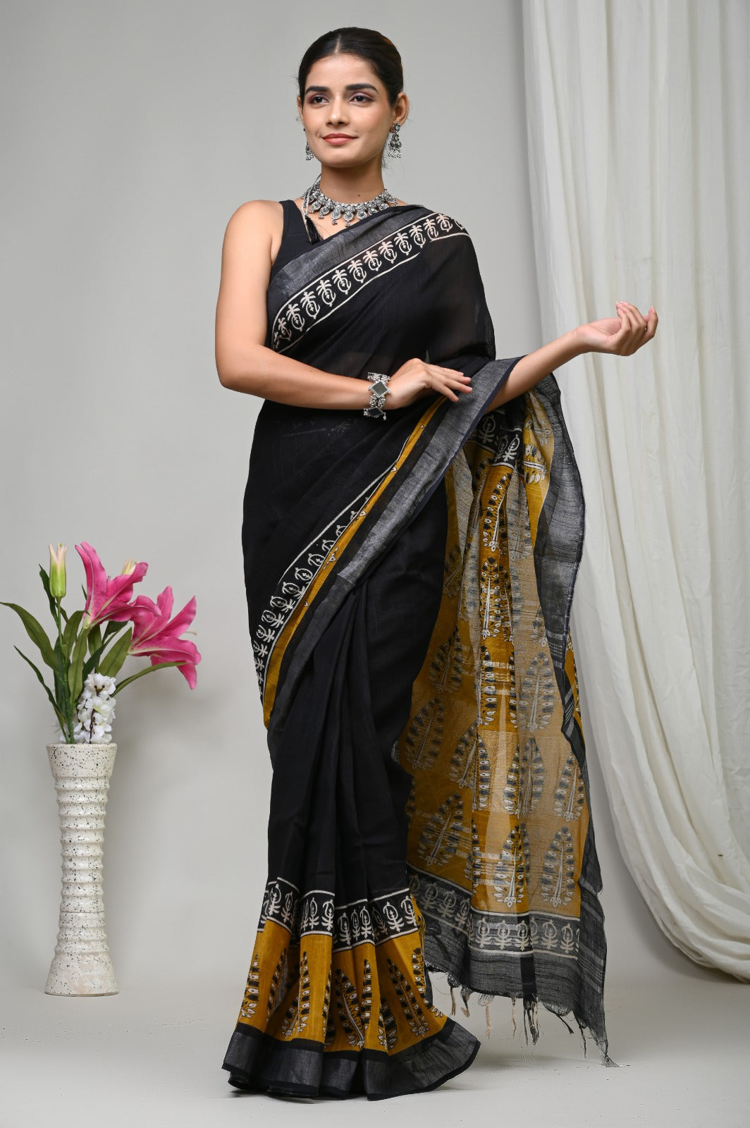 Perfect for festive occasions, casual gatherings, or elegant everyday wear, this saree reflects the beauty of traditional craftsmanship with a modern touch.