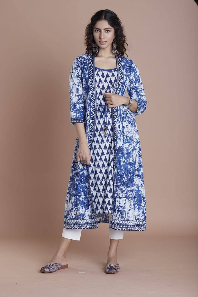 Gorgeous DC Kairi PC  Blue  Kurti Step into like jacket kurti for women.

Details:

Color: Blue
Fabircs: Rayon
Looks: Double looks like Jacket
Size: XL, XXL
Length: Calf Length
Style: Straigh
Occasion: Birhday, Dance, Party, Festive
Made: Origin of India

Gorgeous DC Kairi PC  blue  Kurti.Gorgeous blue kurti designed in double looks like jacket, elavate your wardrobe with the exquisite allure of our Gorgeous Rayon Gold BlUE Kurti, designed to captivate and leave a lasting impression wher