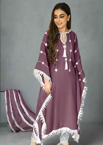 Beautiful Rayon Embroidery Kaftan printed Kurta with lace border.