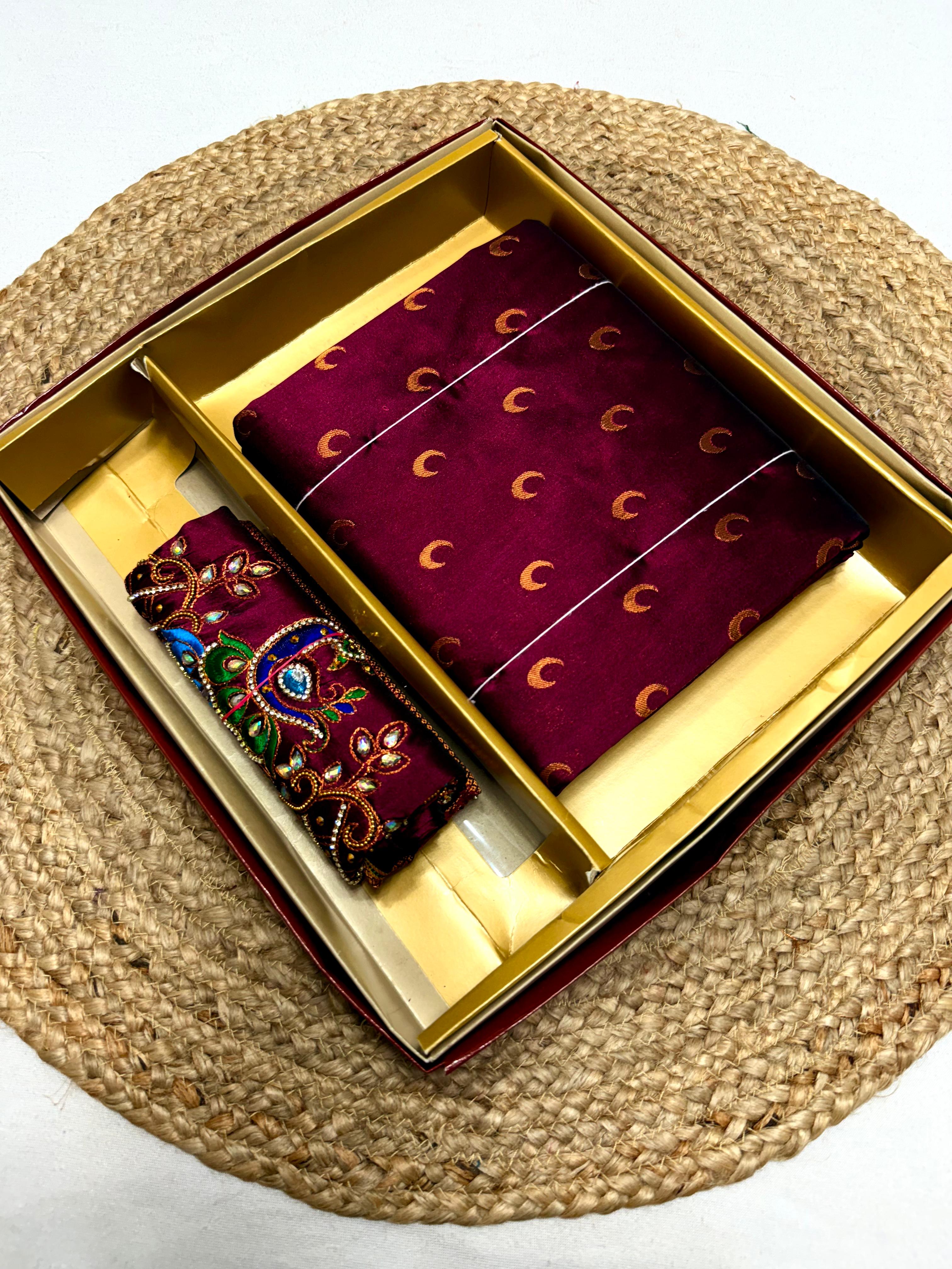 Chandrakor Kalanjali Paithani Saree in Pure Tana Soft Silk Allover Buttis, 4*1 Peacock Pallu with Embroidered Blouse