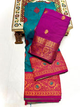 Load image into Gallery viewer, Kanjeevaram Paithani with Tassle Gonda Work All Over Butti &amp; Brocade Blouse