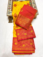 Load image into Gallery viewer, Kanjeevaram Paithani with Tassle Gonda Work All Over Butti &amp; Brocade Blouse Red, Yellow