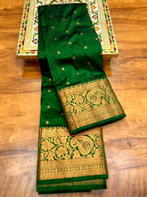 Load image into Gallery viewer, Kanjivaram Premier Tana Soft Silk Piathani Zari Butti with running Blouse.