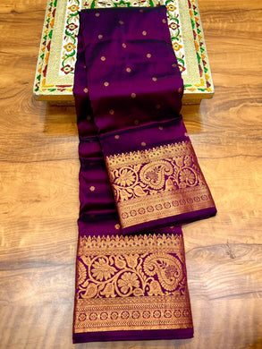 Kanjivaram Premier Tana Soft Silk Piathani Zari Butti with running Blouse.