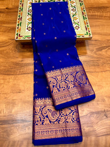 Kanjivaram Premier Tana Soft Silk Piathani Zari Butti with running Blouse.