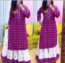 Load image into Gallery viewer, Alluring Rayon Printed Kurta with Skirt Set For Women