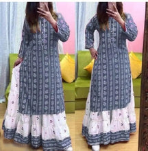 Load image into Gallery viewer, Alluring Rayon Printed Kurta with Skirt Set For Women