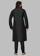 Load image into Gallery viewer, Elegant Black Cotton Solid Cotton Kurta Pyjama Set for Men

Size: S, M, L , XL, XXL, XXXL

&nbsp;Color: &nbsp;Black
&nbsp;Fabric: &nbsp;Cotton
&nbsp;Type: &nbsp;Kurta Sets
&nbsp;Style: &nbsp;Solid
&nbsp;Design Type: &nbsp;Kurta &amp; Bottom Sets

Indulge in comfort and style with our Elegant Black Cotton Kurta Pyjama Set for Men. Made with high quality cotton, this set offers a soft and breathable fabric that ensures maximum comfort. The solid black design adds a touch of elegance, making it suitable for an