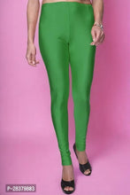 Load image into Gallery viewer, Fabulous Green Lycra Solid Leggings For Women